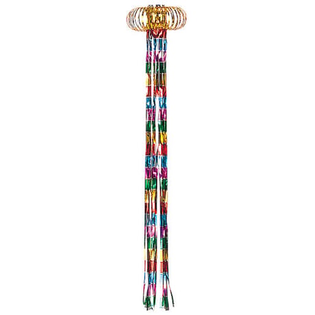 吹き流し★七夕飾り キラキラメッキUFO 全長65cm (金・銀・五色)
