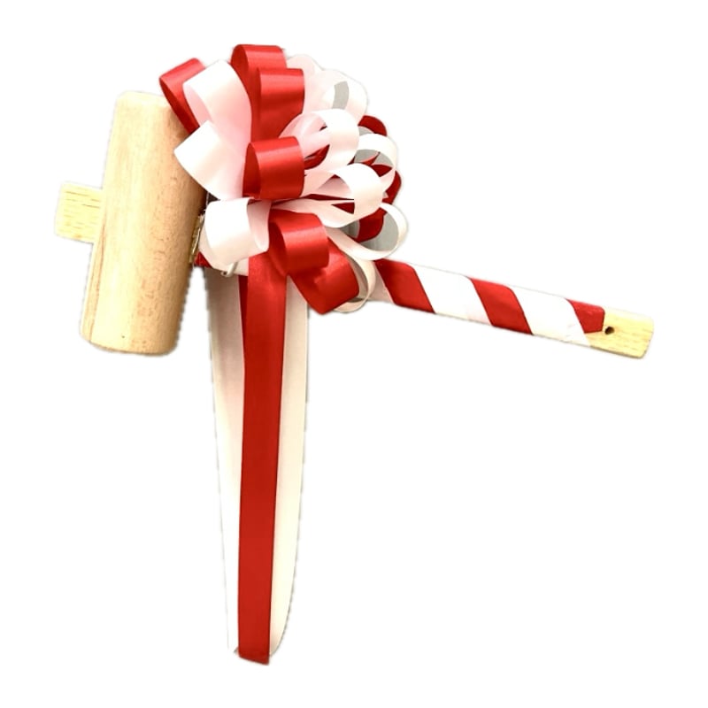 鏡割り/鏡開き用 木槌リボン付 全長30cm/220g | 上田楽器ONLINE STORE