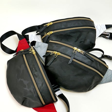 SA-CHE カモフラレザー X-Pac ウエストバッグ BRISE A5441 / ブラック×ホワイト