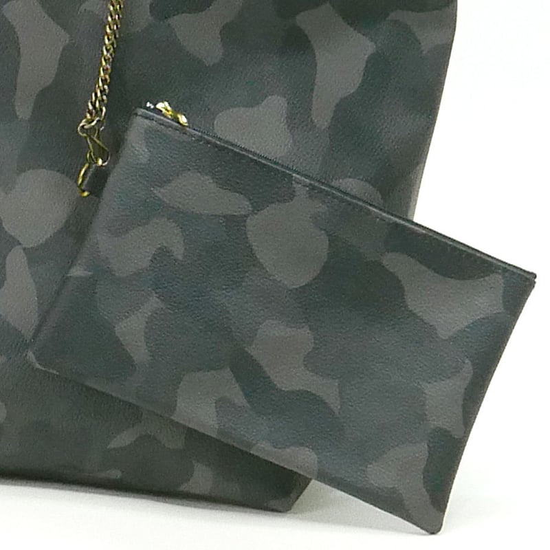 SA-CHE カモフラージュトートバッグ ポーチ付 VOYAGE グレー