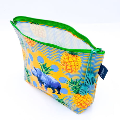 SafariポーチDuo：Pineapple Rhino　パイナップル ライノ（タッセルの色は変わる場合があります）