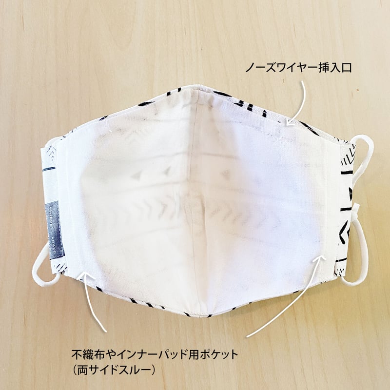 [おかもっちゃん]ハンドメイドマスク ハッピーアートマスク Mud Cloth(大人用 L) | Kangarui
