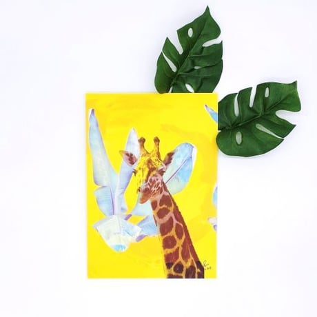 ワイルドアフリカンアートプリント（フレームなし）Radiant Giraffe