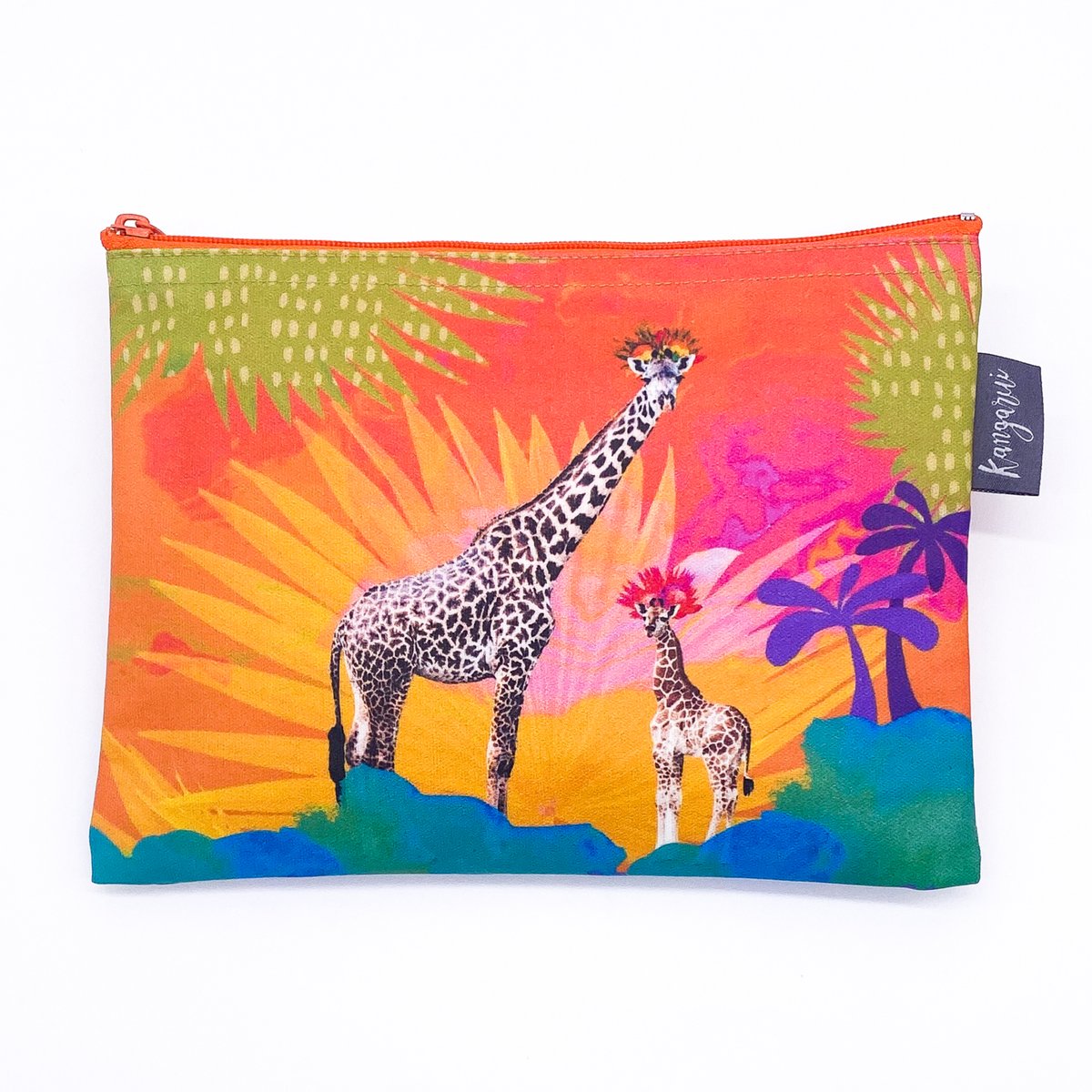 サファリポーチ (M) Rainbow Giraffe | Kangarui