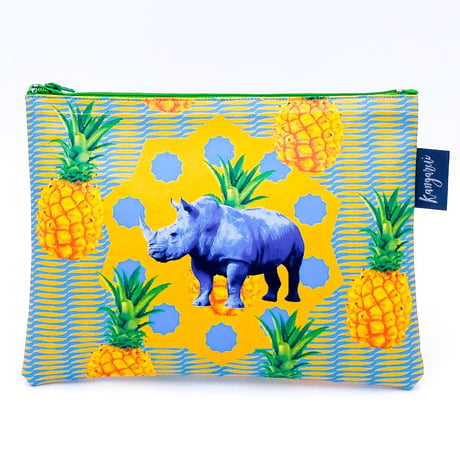 サファリポーチ (M) Pineapple Rhino