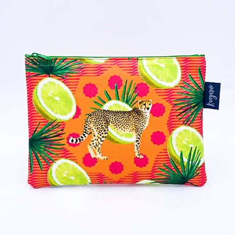 SafariポーチDuo：Lemon Cheetah　レモンチーター（タッセルの色は変わる場合があります）