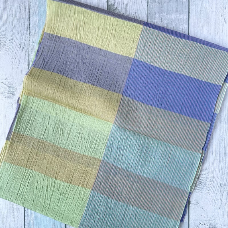 新之助上布　綿麻 反物 新江戸染x新之助上布 綿麻 横段牡丹 墨色 | 野の草