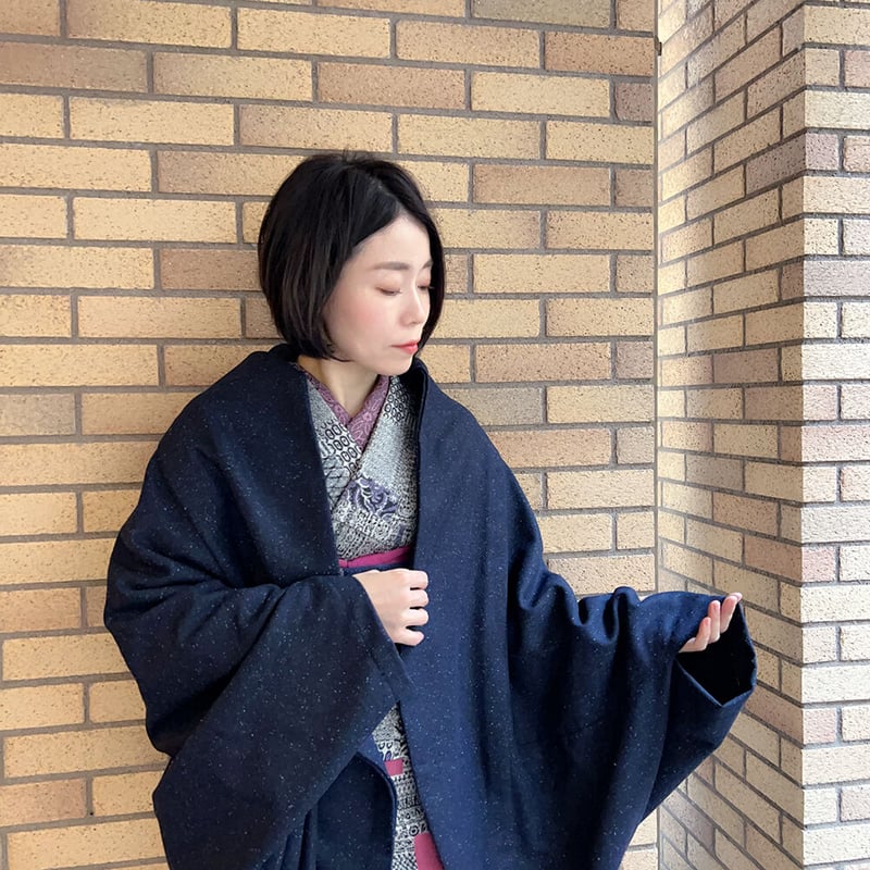 itonosakiイトノサキ着物カシミアカーディガン(ネイビー系) itonosakiイトノサキ着物カシミアカーディガン(ネイビー系)