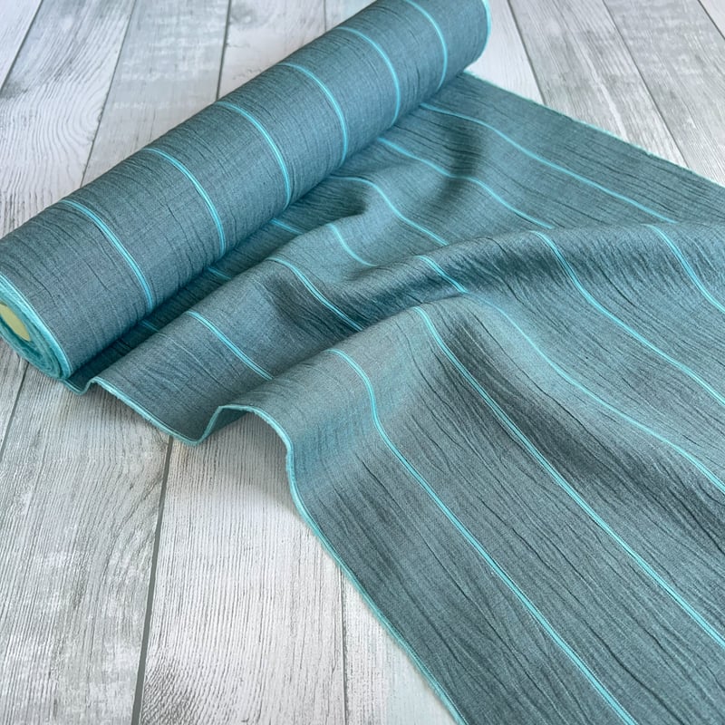 新之助上布】綿麻反物「縞・青碧」 | KIMONO CLOSET by Nayuko Ogura 新之助上布】綿麻反物「縞・青碧」 | KIMONO CLOSET by Nayuko Ogura