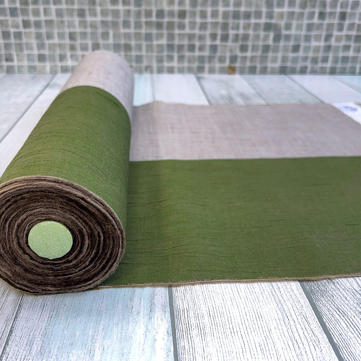 新之助上布】綿麻反物「ツートン・緑影」 | KIMONO CLOSET by Nayuko