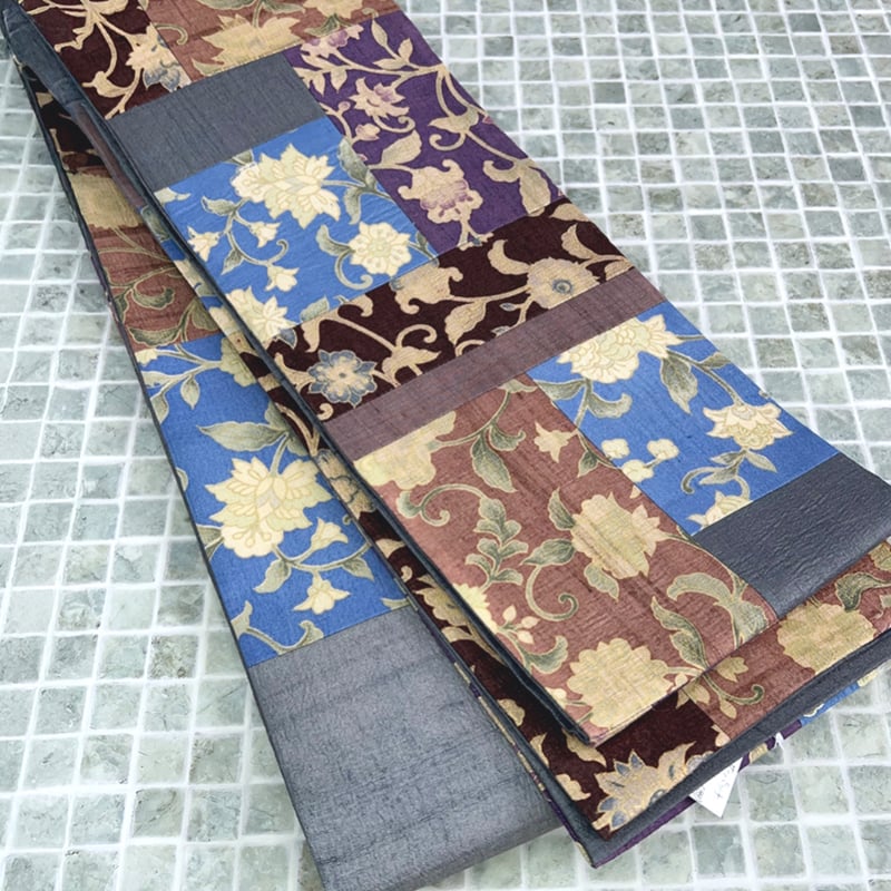 ギャラリー凛】型友禅更紗のパッチワーク更紗半幅帯 | KIMONO CLOSET