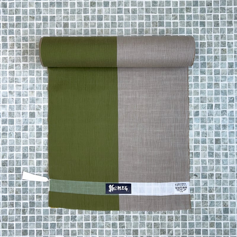 新之助上布】綿麻反物「ツートン・緑影」 | KIMONO CLOSET by Nayuko