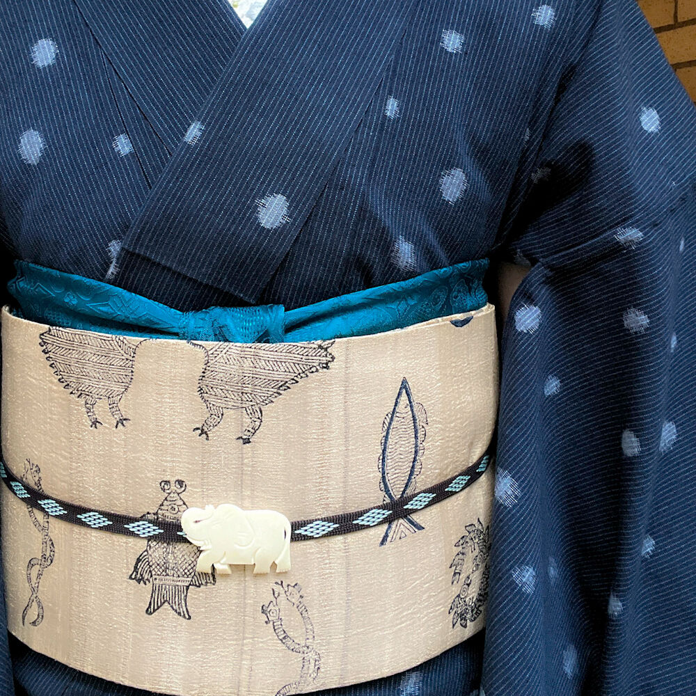 ギャラリー凛　半幅帯 ギャラリー凛】半幅帯「動物の更紗」 | KIMONO CLOSET by Nayuko Ogura