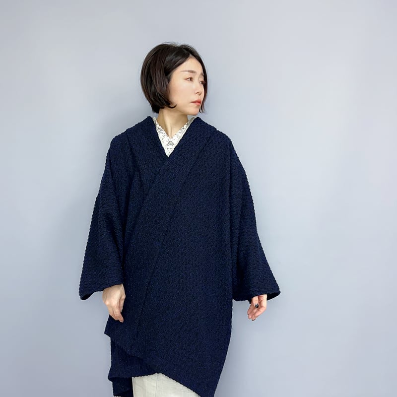 workshopさかりや】ガウンコート（ネイビー） | KIMONO CLOSET by N