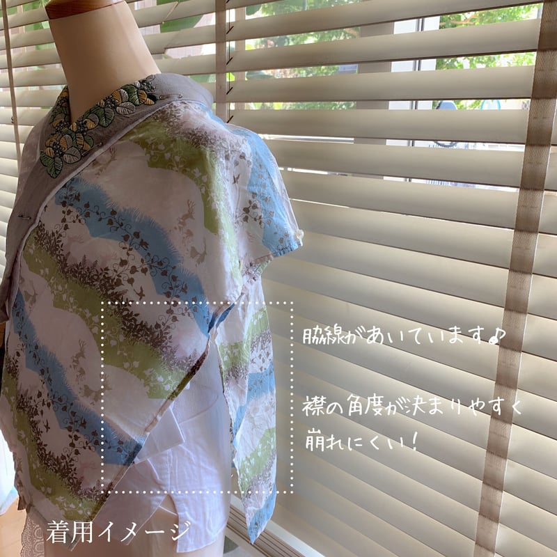 さかりや　新之助上布　半襦袢　替え袖付き　オリジナル workshopさかりや】新之助上布の替え袖つき半襦袢「パープル