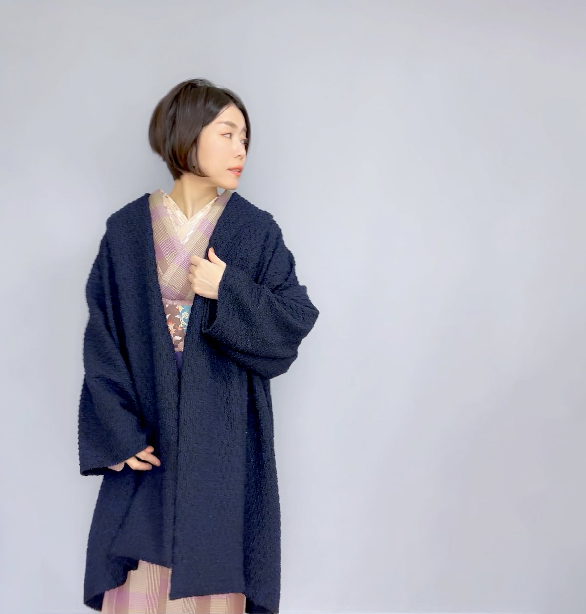 workshopさかりや】ガウンコート（ネイビー） | KIMONO CLOSET by N