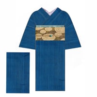 新之助上布】綿麻反物「縞 萌黄重」 | KIMONO CLOSET by Nayuko Ogura