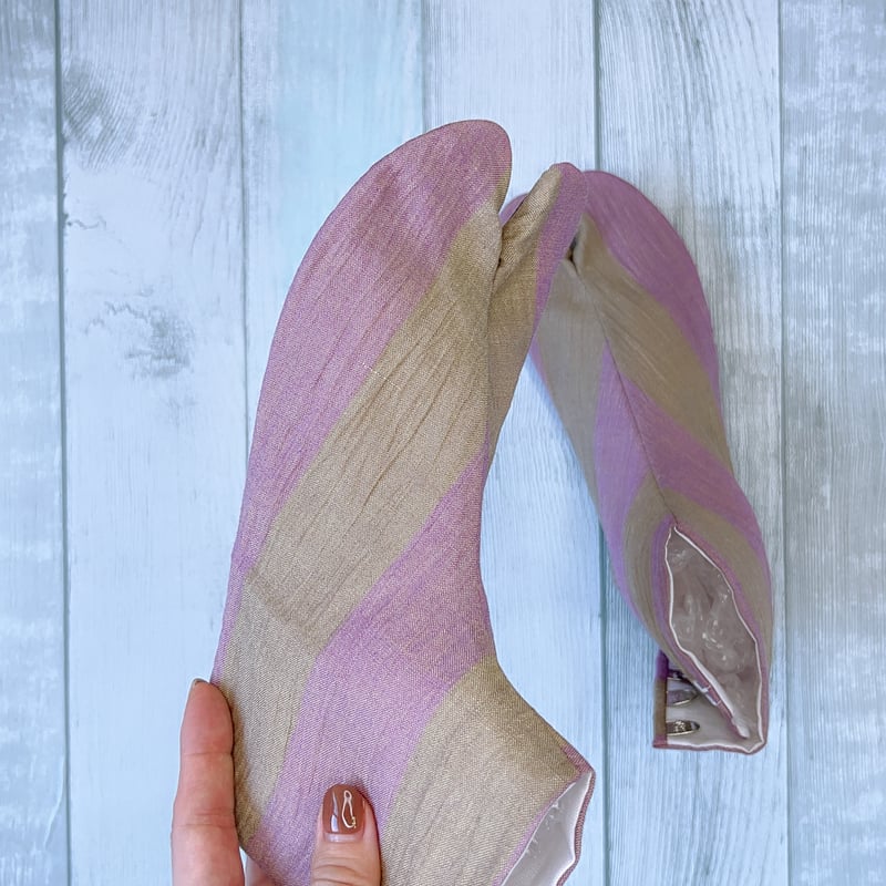 新之助上布　綿麻 即納品【新之助上布】裏地“綿バージョン” 綿麻足袋「渋ピンク系