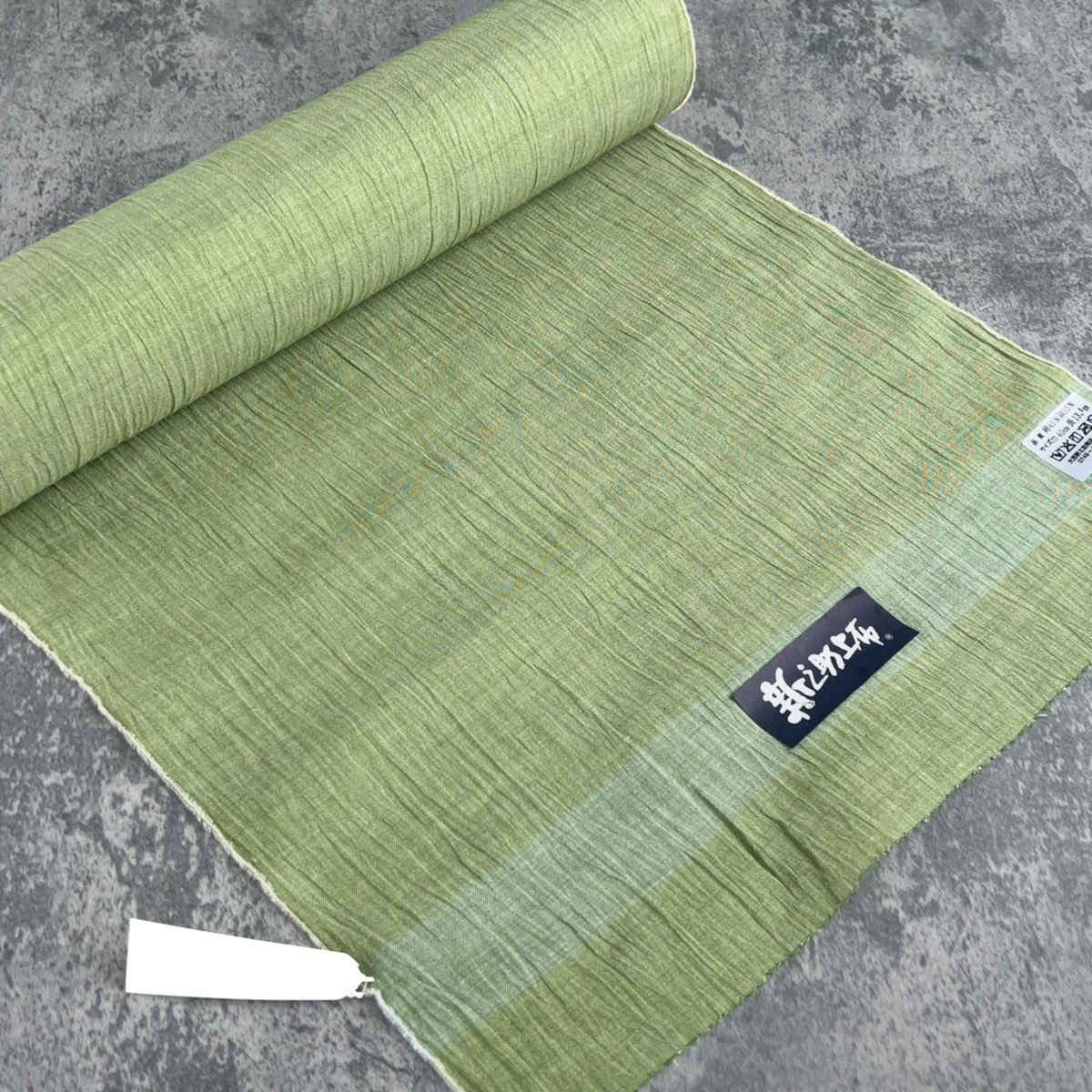 新之助上布】綿麻反物「無地 若草」 | KIMONO CLOSET by Nayuko Ogura