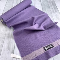 新之助上布】綿麻反物「縞・くすみ紫×チョコレート×グレー」 | KIMONO