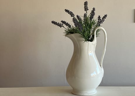 ボルドー窯 Veillard 大きな白いピシェ ブロ 高さ34cm〖202501-11〗