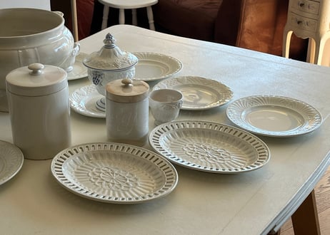 フランスアンティーク　ピション窯　コンポティエ　パニエ 陶器 フランスアンティーク ピション窯 コンポティエ パニエ 陶器 - メルカリ