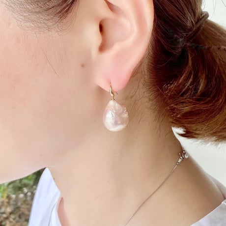 バロックパール ドロップピアス（ベビーピンク）