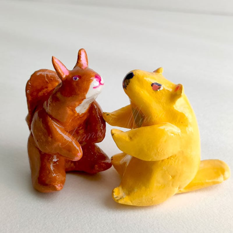ANIMALS 好奇心旺盛リス （1点物 ミニオブジェ） | miurayumiko