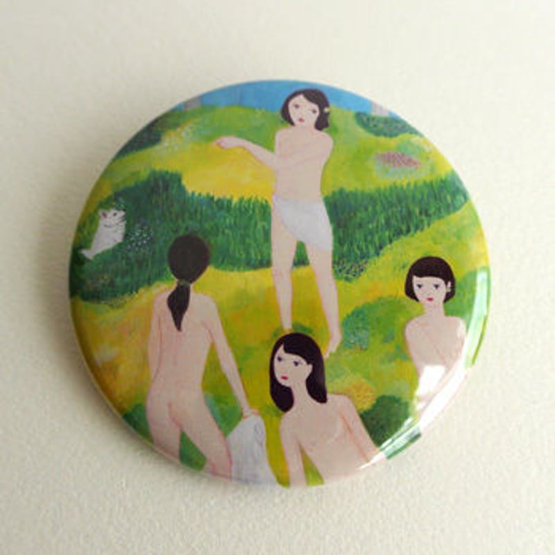 森林浴女の子 缶バッジ（57mm） | miurayumiko