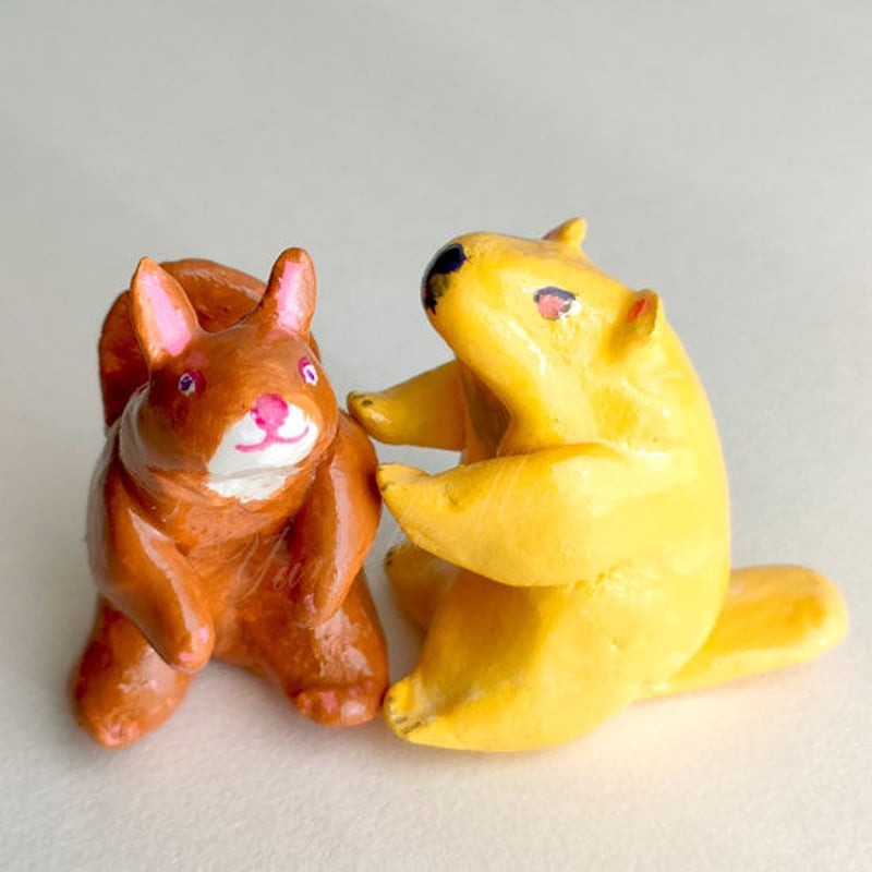 ANIMALS 好奇心旺盛リス （1点物 ミニオブジェ） | miurayumiko