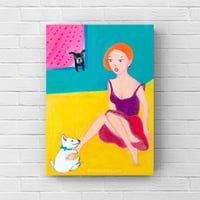 「 Roommate」三浦由美子 原画 キャンバス作品