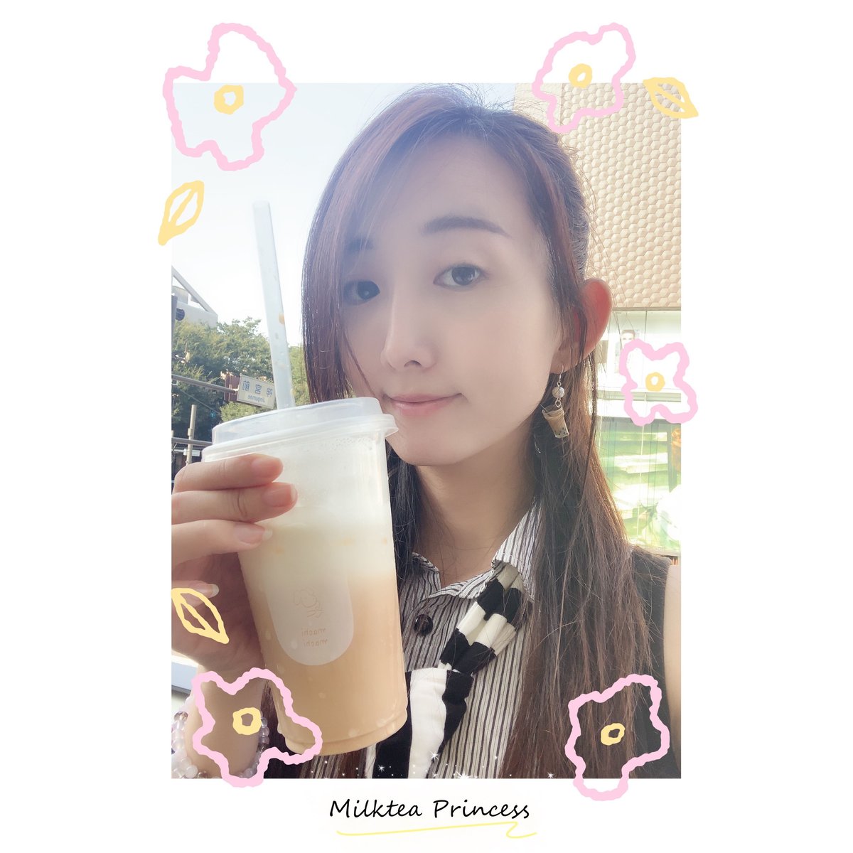 タピオカミルクティーピアス [MP061] | Milktea Princess