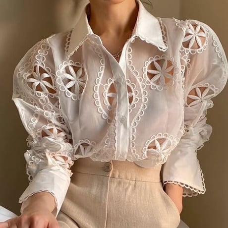 open flower blouse