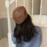 fake leather beret