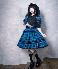 ムーンライズシアター・タータンチェックスカート Moonrise Theater ~ Tartan Check Tiered Skirt by Indie Brand
