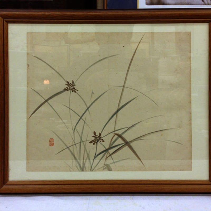 日本画◾️竹内栖鳳『草花図』額装仕立て47.5×40.5 | 美術品専門