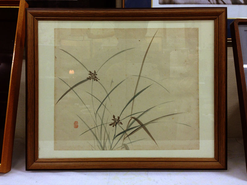 日本画◾️竹内栖鳳『草花図』額装仕立て47.5×40.5 | 美術品専門店