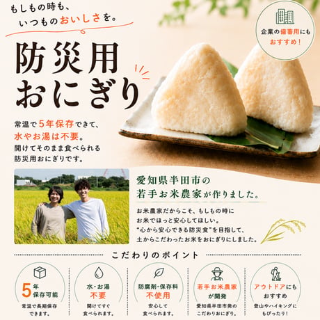 NAORICE米の防災用おにぎり　１０袋（1袋2個入）