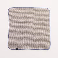 ハンドタオル　kinofワッフル    ブラウン　ブルー（ふちかがり色）