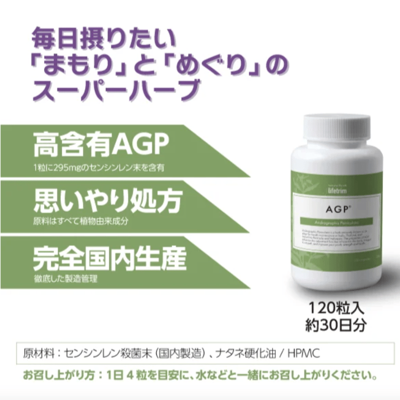 Lifetrim/ライフトリム センシンレンAGP® 120粒入 | bio mart col