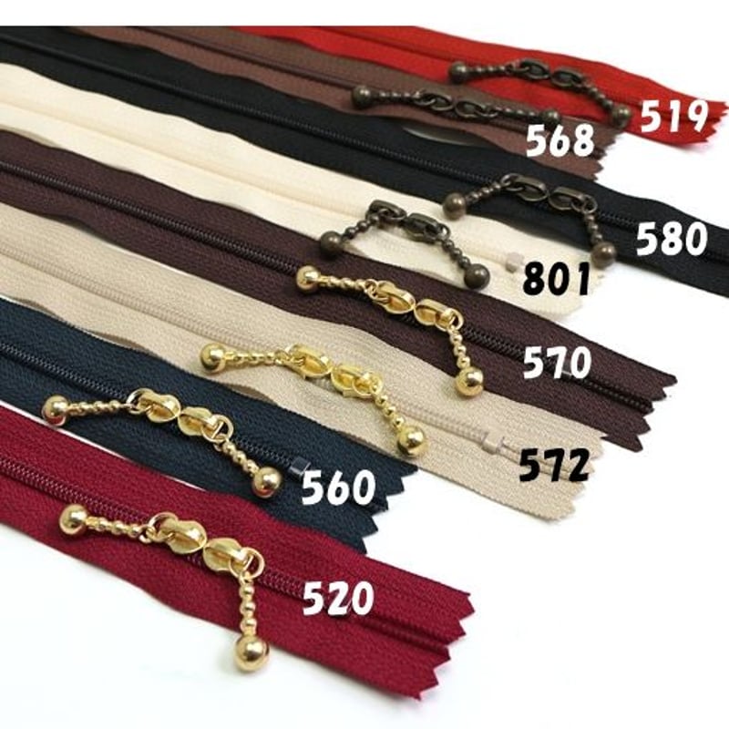 1本単位販売】YKK (AG) 40cm 両開玉付きファスナー 全8色 | 手芸 HL CO
