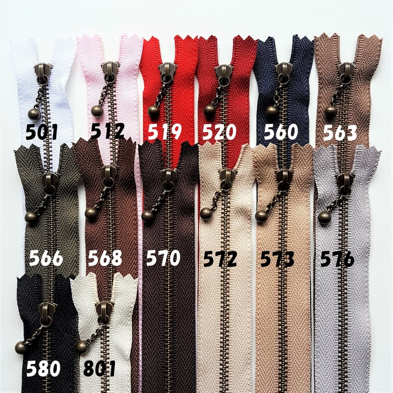 2本単位販売】 YKK (AG) 25cm 玉付きファスナー 全19色 | 手芸 HL