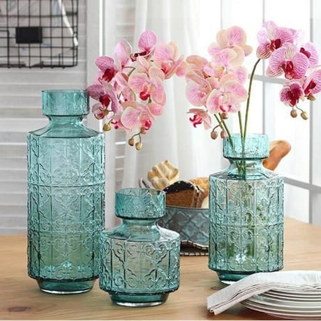 アメリカンスタイルのヴィンテージガラス 花瓶 リビングルームのテーブルの装飾 きれいな装飾の花瓶_Ｌサイズ