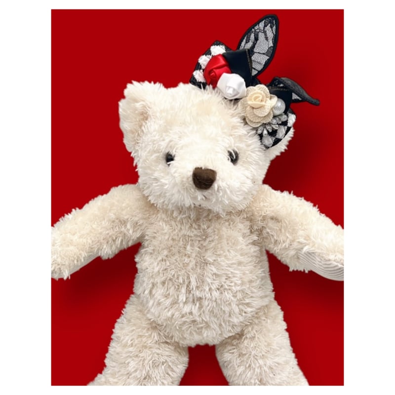 デニムリメイク☆ファー✨ハラコ✨付ヘアクリップ デニムリメイク☆ファー✨ハラコ✨付ヘアクリップ