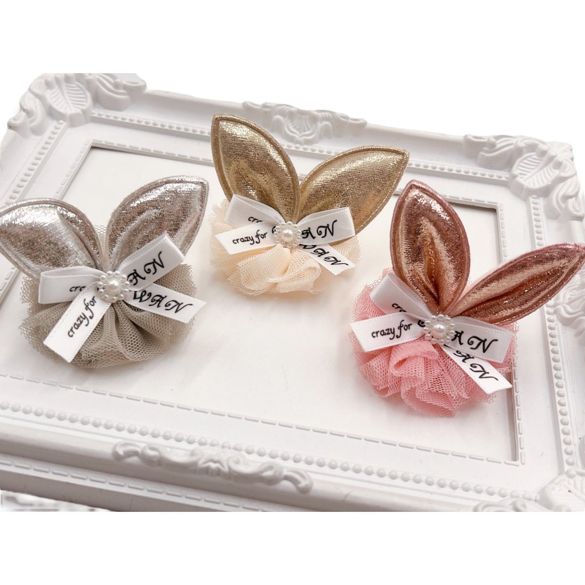 cfWフリルバニー🐰ヘアクリップ／3カラー | crazy for WAN