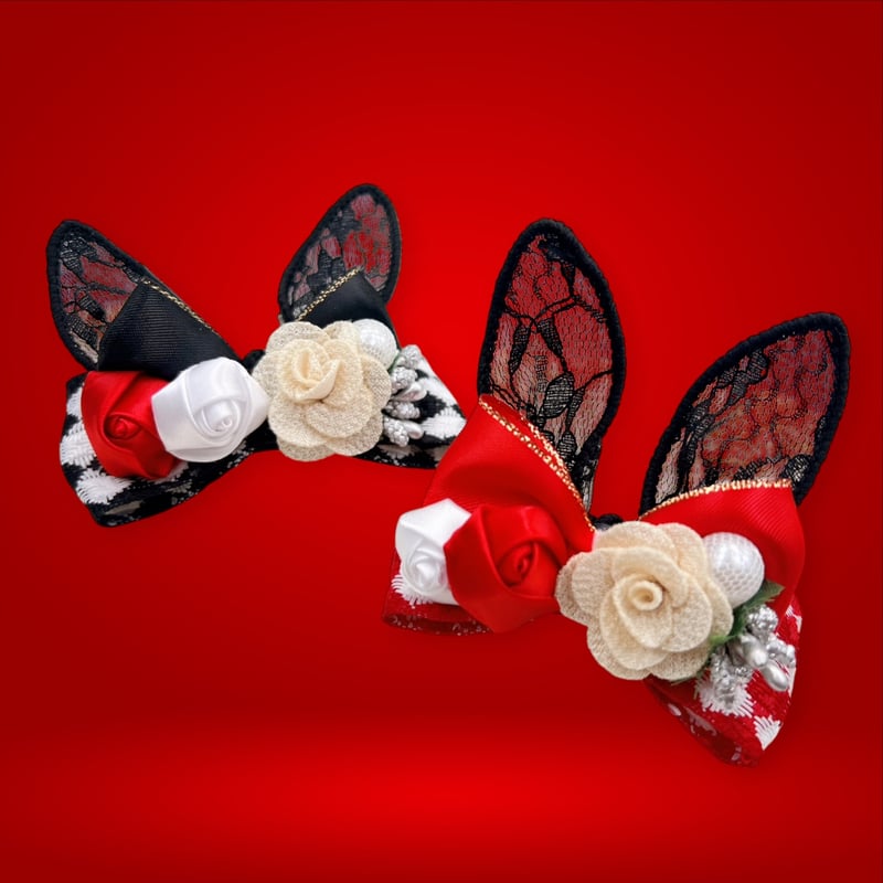 ゴシックラビット🐰ヘアクリップ／1点 ブラックorレッド | crazy for WAN