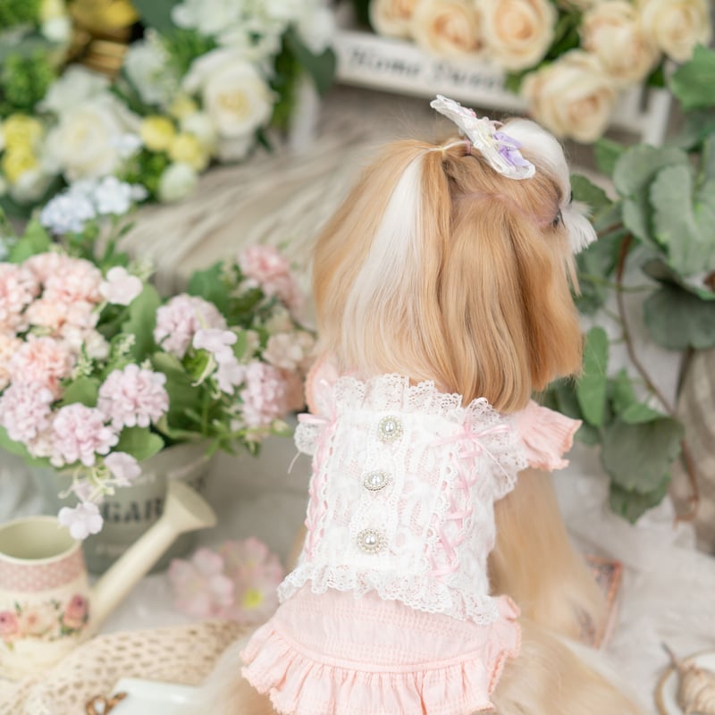 3歳 100cm 黒レースピンクバラドレス I 