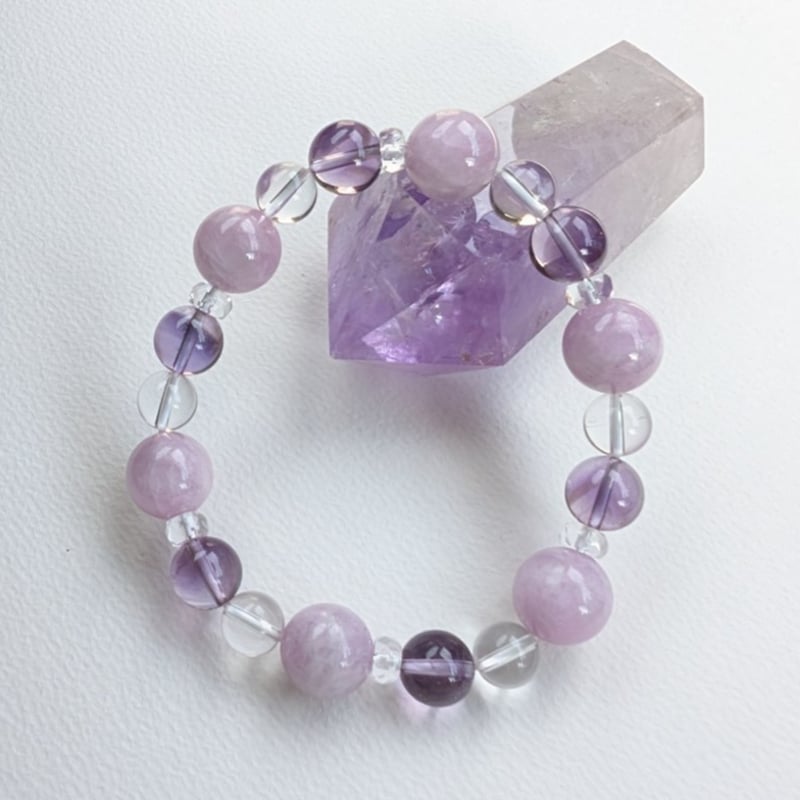 聖母マリアの石💎クンツァイト&アメジストのブレスレット | KAZARIYA