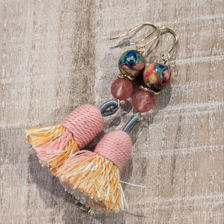 ☆Tirr Lirr （ティールリール)☆New Mark Pink Earrings ピアス Clackers Pink 京都オパール【ピアス/イヤリング】アメリカン