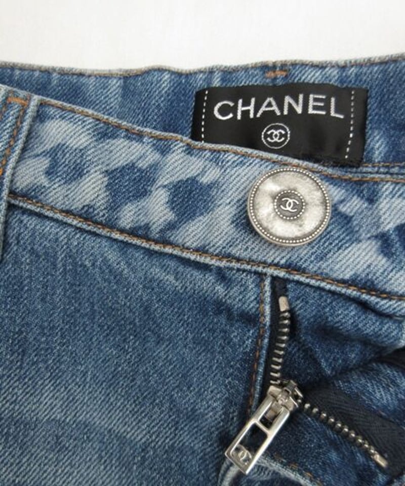 CI-3986 19P後ろロゴタグ＆チェーンプリント付デニム